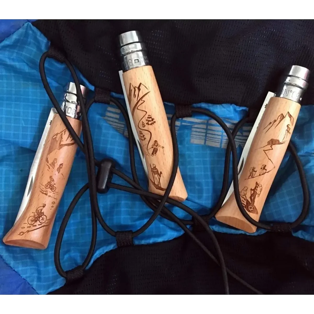 CUCHILLO OPINEL N°8 GRABADO DE CICLISMO - Imagen 3