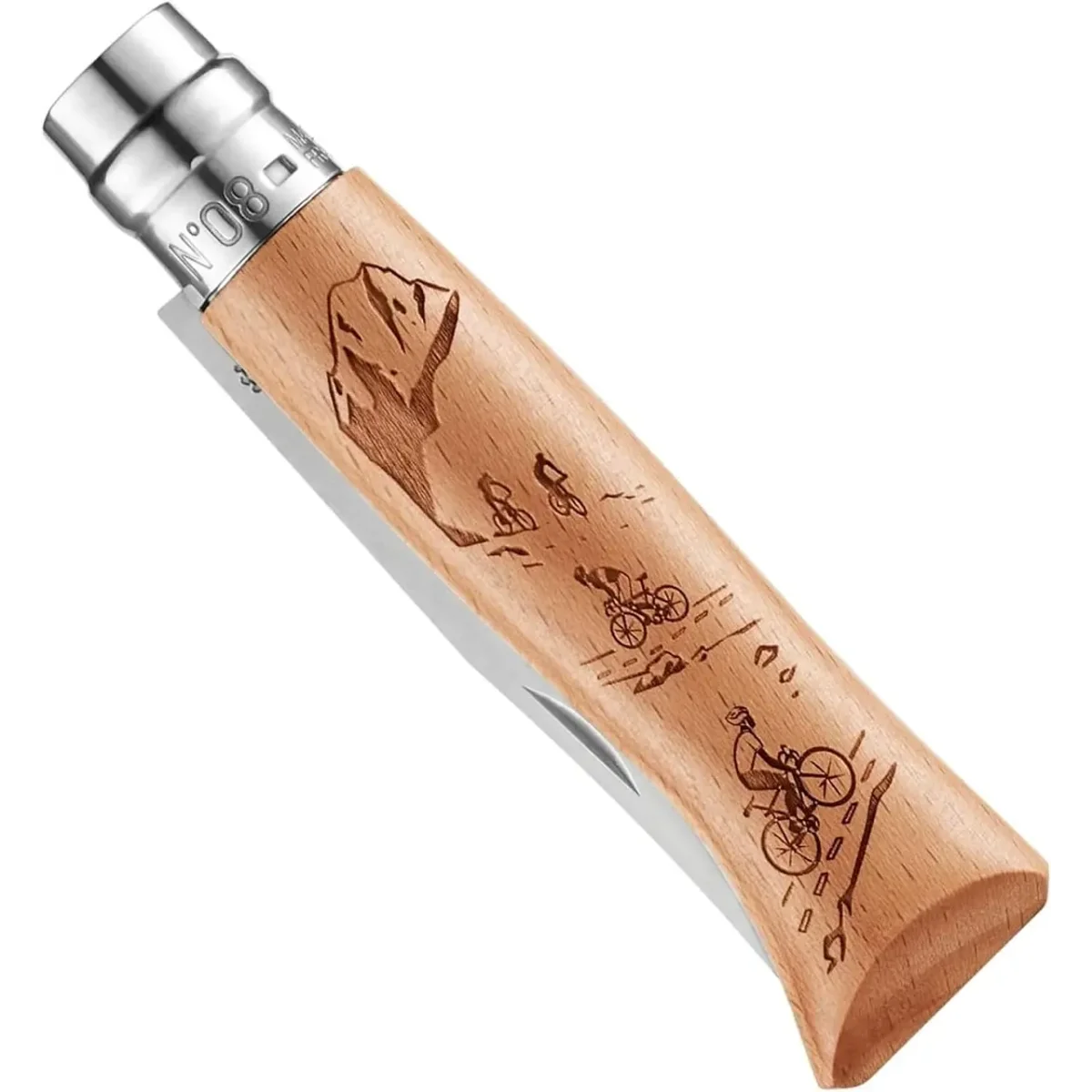 CUCHILLO OPINEL N°8 GRABADO DE CICLISMO - Imagen 4