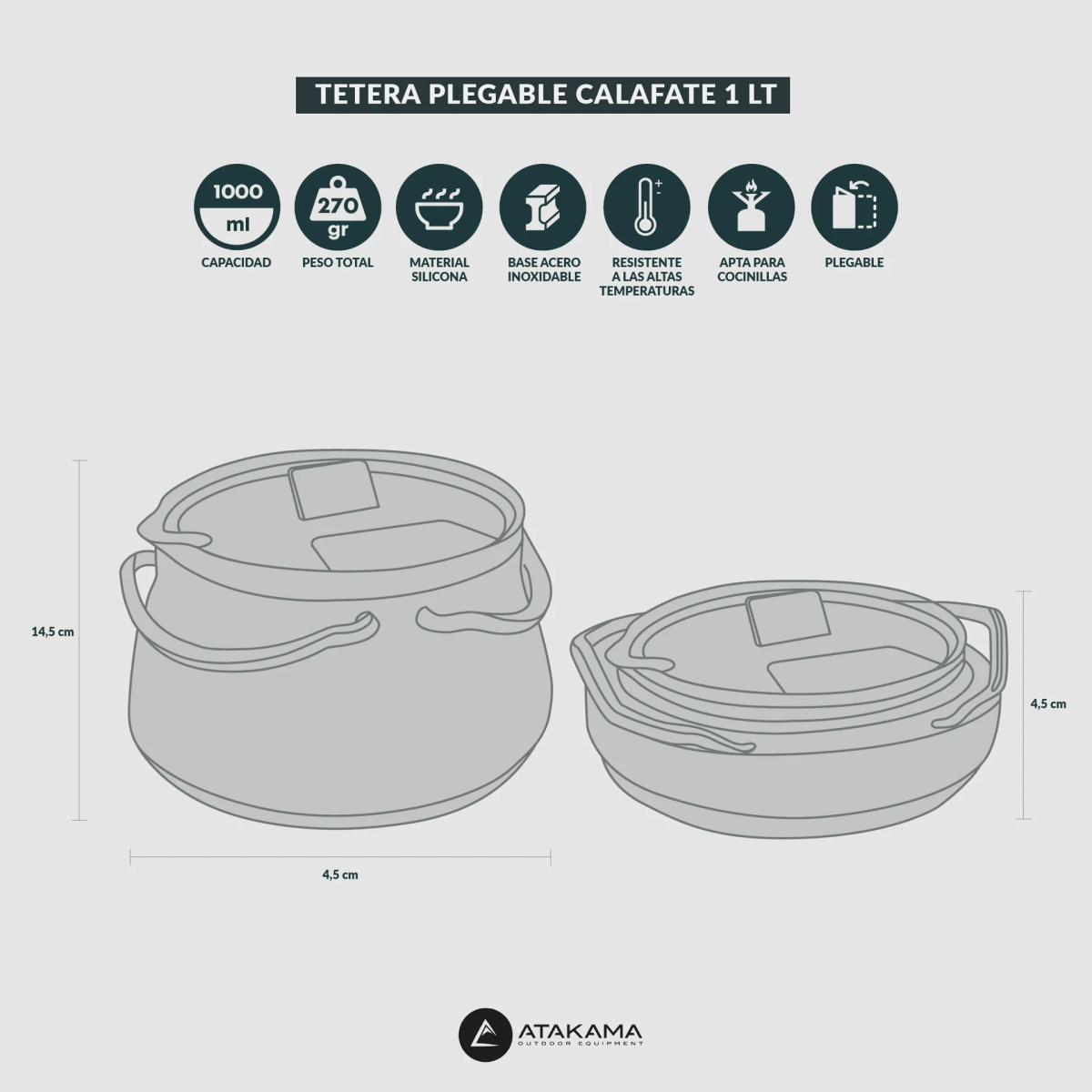 TETERA PLEGABLE ATAKAMA CALAFATE 1LT VERDE - Imagen 6