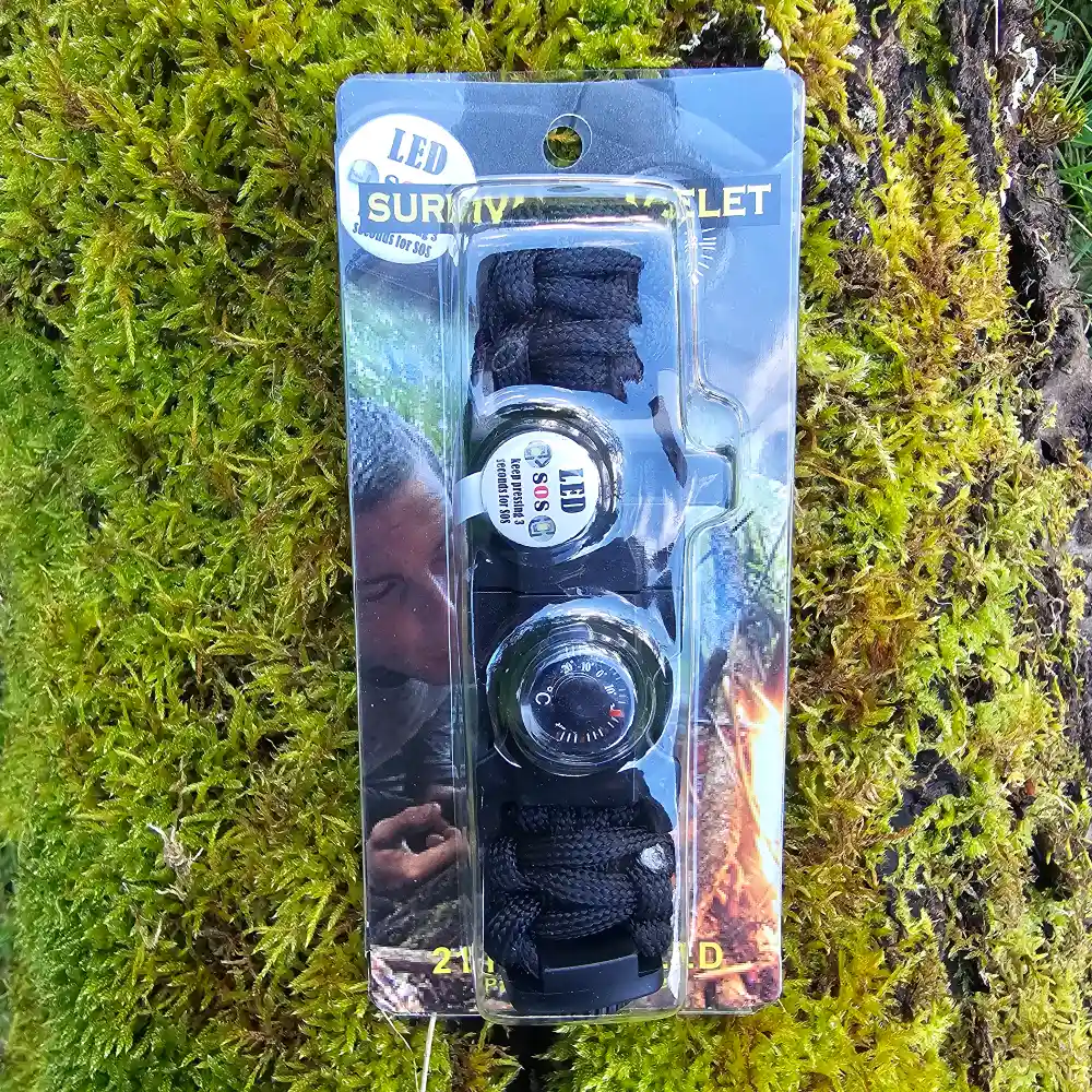 Pulsera Paracord de Supervivencia 10 en 1 con Brújula, Pedernal y Luz LED | Bushcraft y Emergencias - Imagen 3