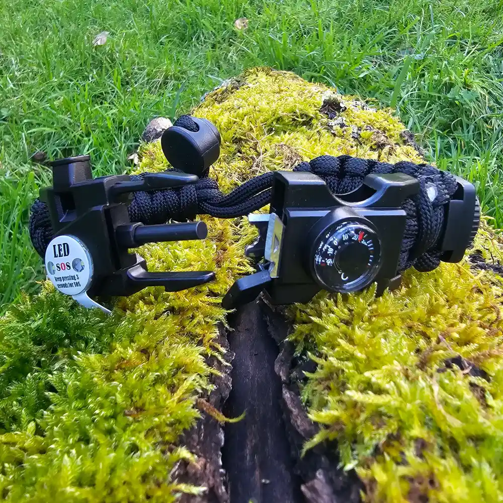 Pulsera Paracord de Supervivencia 10 en 1 con Brújula, Pedernal y Luz LED | Bushcraft y Emergencias - Imagen 5