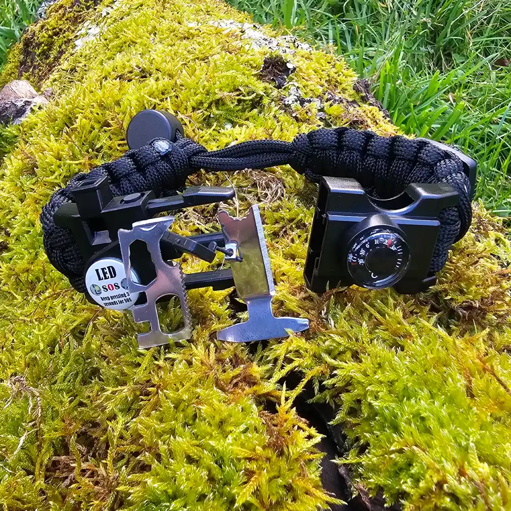 Pulsera Paracord de Supervivencia 10 en 1 con Brújula, Pedernal y Luz LED | Bushcraft y Emergencias - Imagen 7