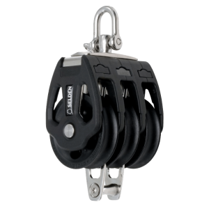 Polea triple con arraigo Seldén PBB 50 cabo max 12 mm