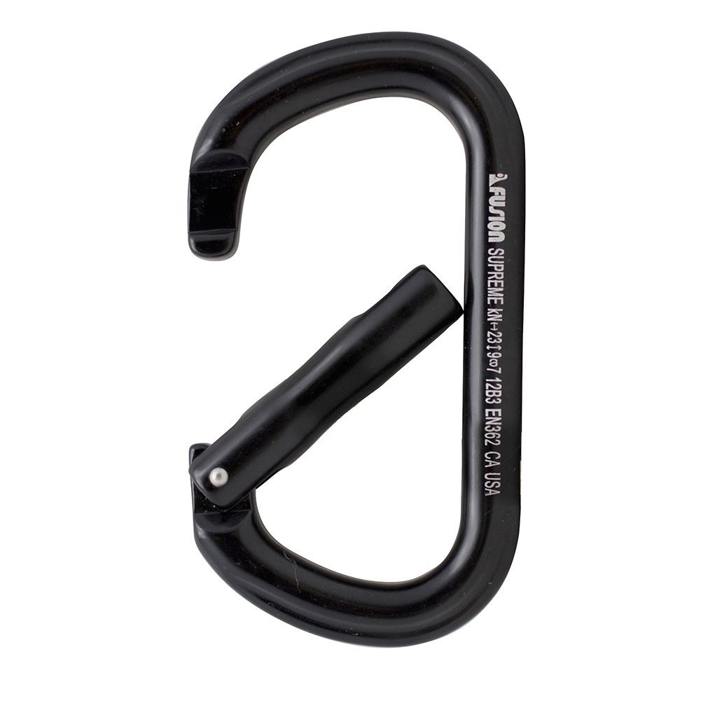 Supreme ovalado simple negro Mosqueton Fusion