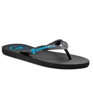 Chanclas Quiksilver logo negras