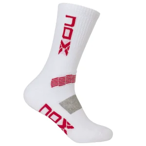 Calcetín Nox Blanco Logo Vertical Rojo 39-45
