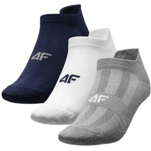 Calcetin 4F Gris, Blanco, Azul Marino X3