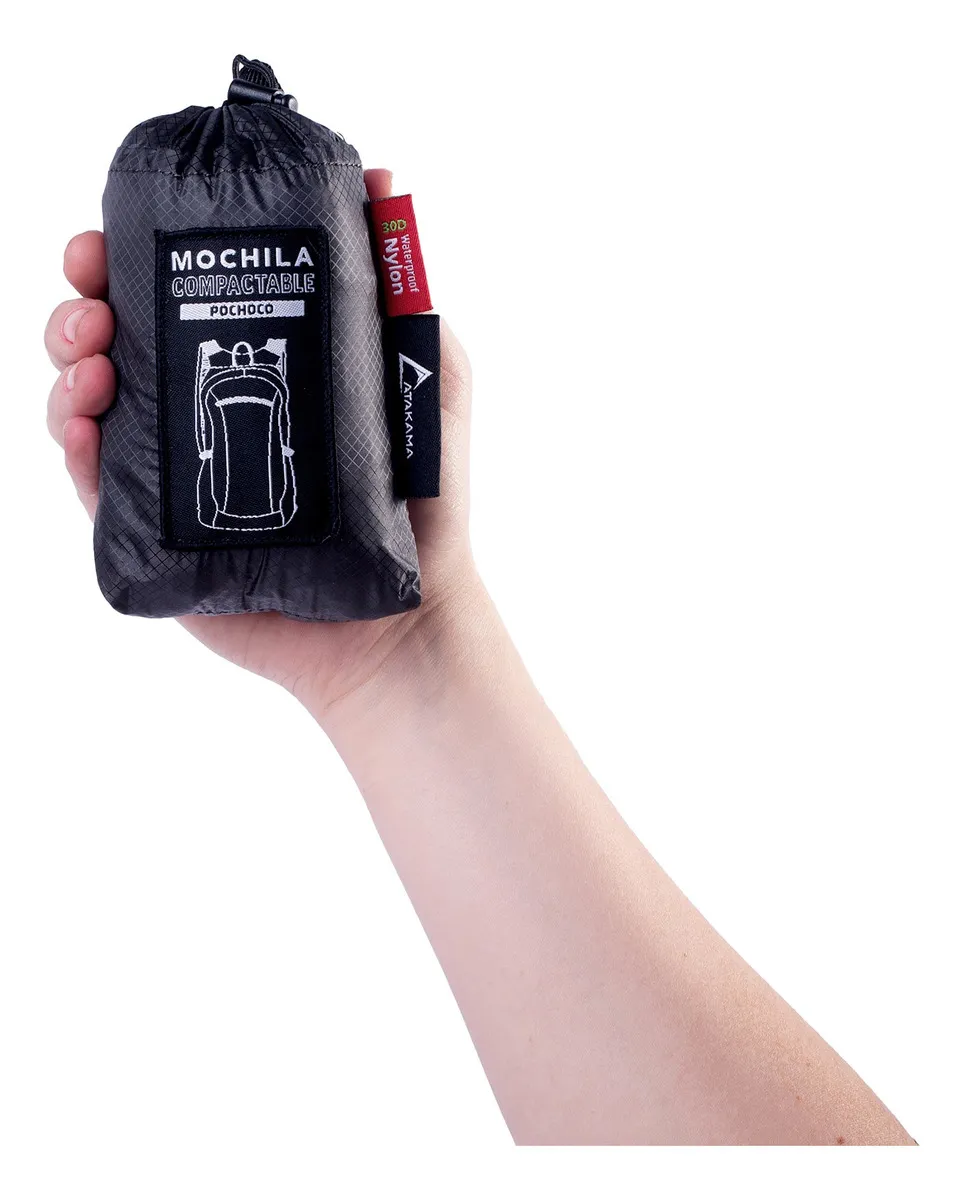 MOCHILA COMPACTABLE ATAKAMA POCHOCO 16 LT GRIS GRAFITO - Imagen 8