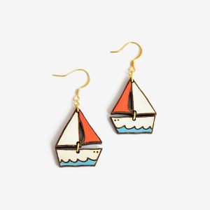Pendientes Velero Madera Dreamy Boat
