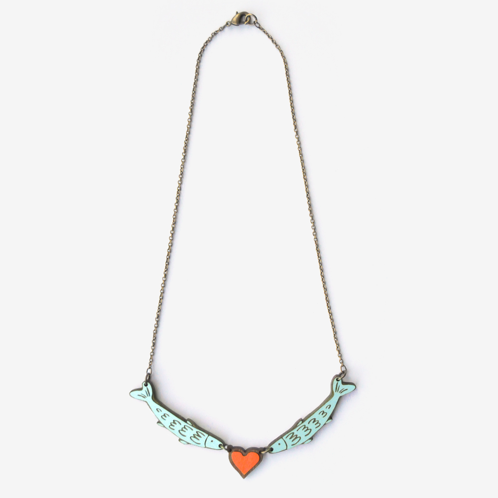 Collar Peces Madera Lovefish - Imagen 4