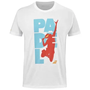 Polera Babolat Algodón Blanco Logo Padel