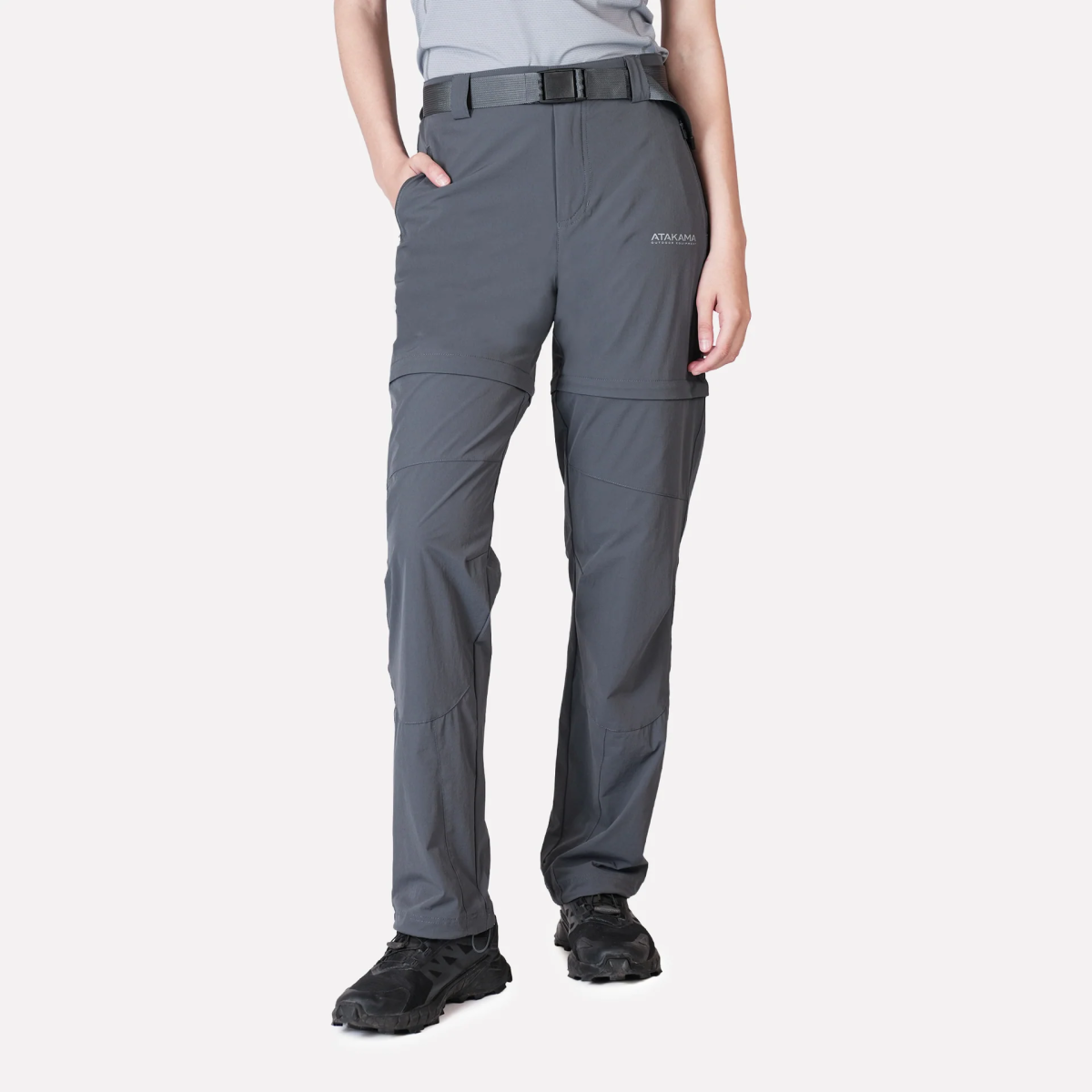 PANTALON DESMONTABLE ATAKAMA TREKKING MUJER TRAVESIA GRIS - Imagen 2