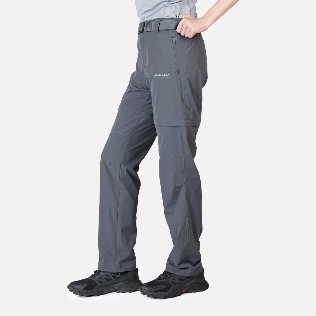 PANTALON DESMONTABLE ATAKAMA TREKKING MUJER TRAVESIA GRIS - Imagen 3