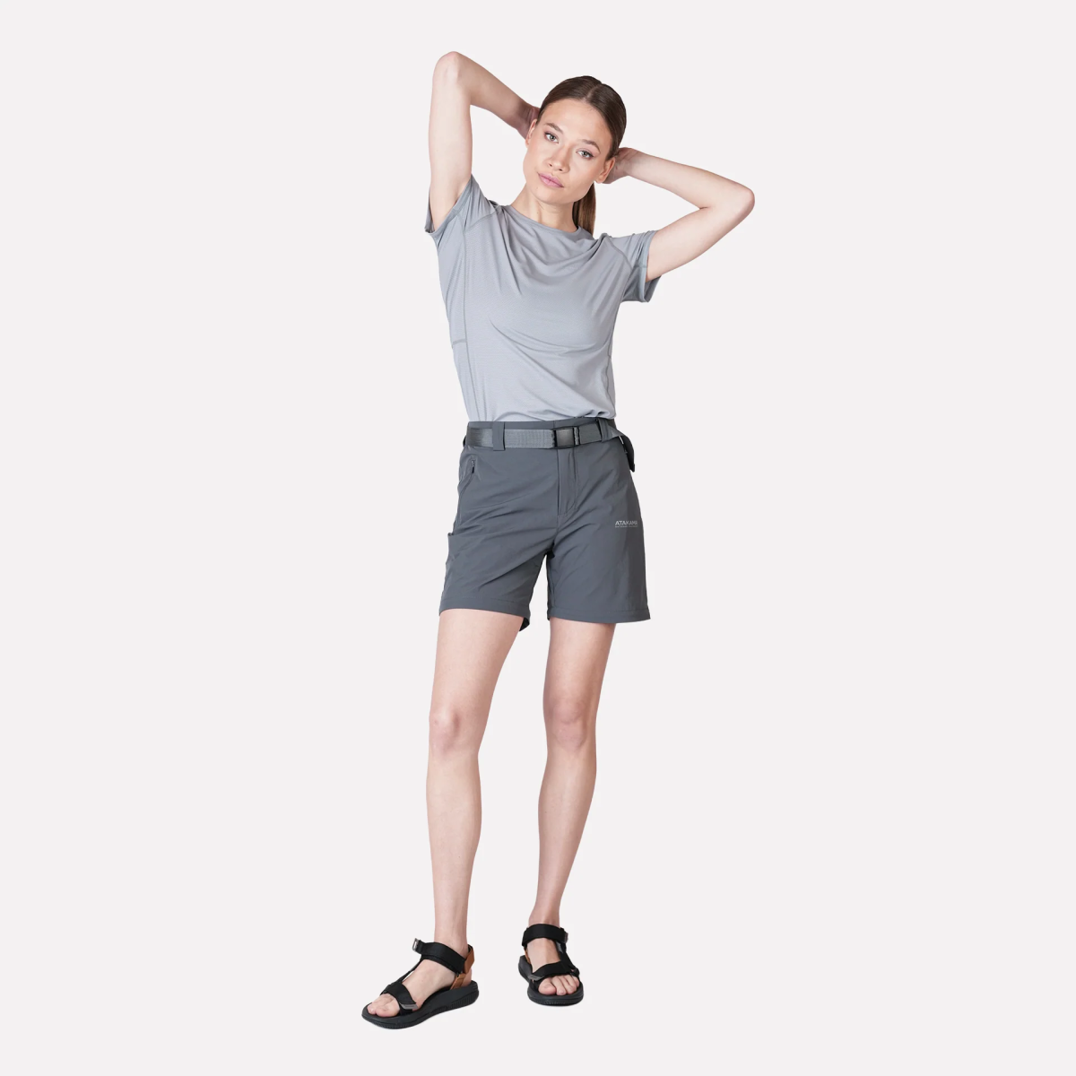 PANTALON DESMONTABLE ATAKAMA TREKKING MUJER TRAVESIA GRIS - Imagen 6