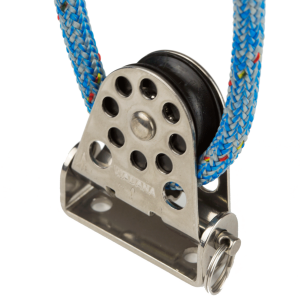 Polea pivotante de 28 mm con base fija