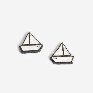 Pendientes Barco Madera Little Boat