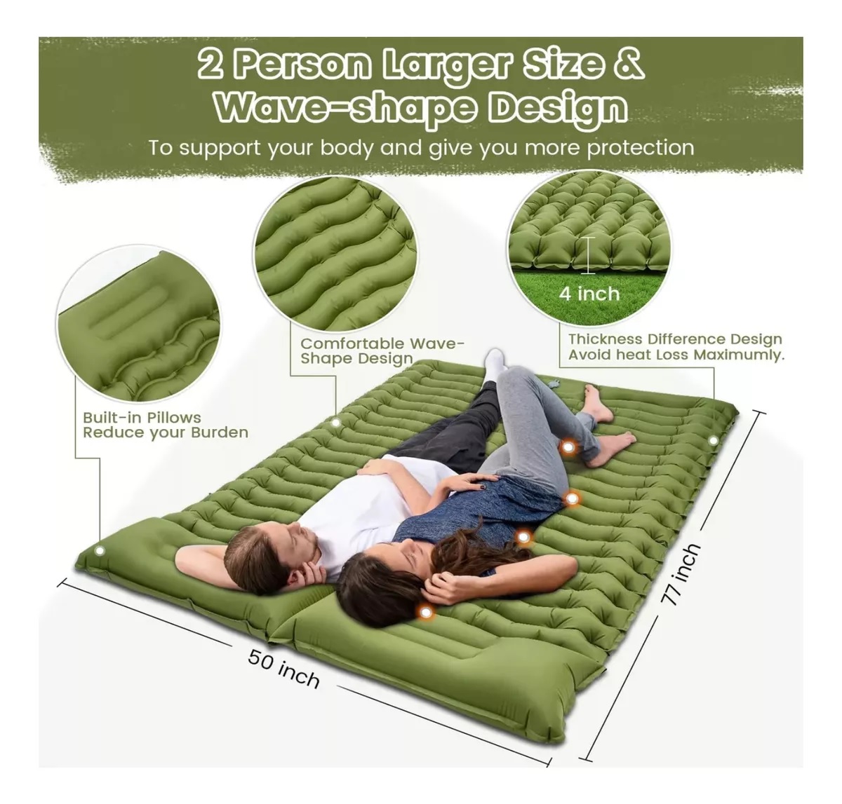 B. Colchoneta 2 plazas inflable - Imagen 3