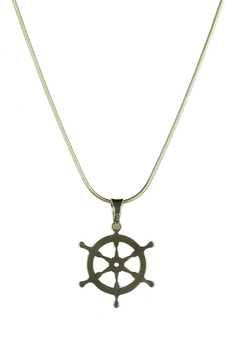 Colgante timón de plata con cadena - Imagen 3