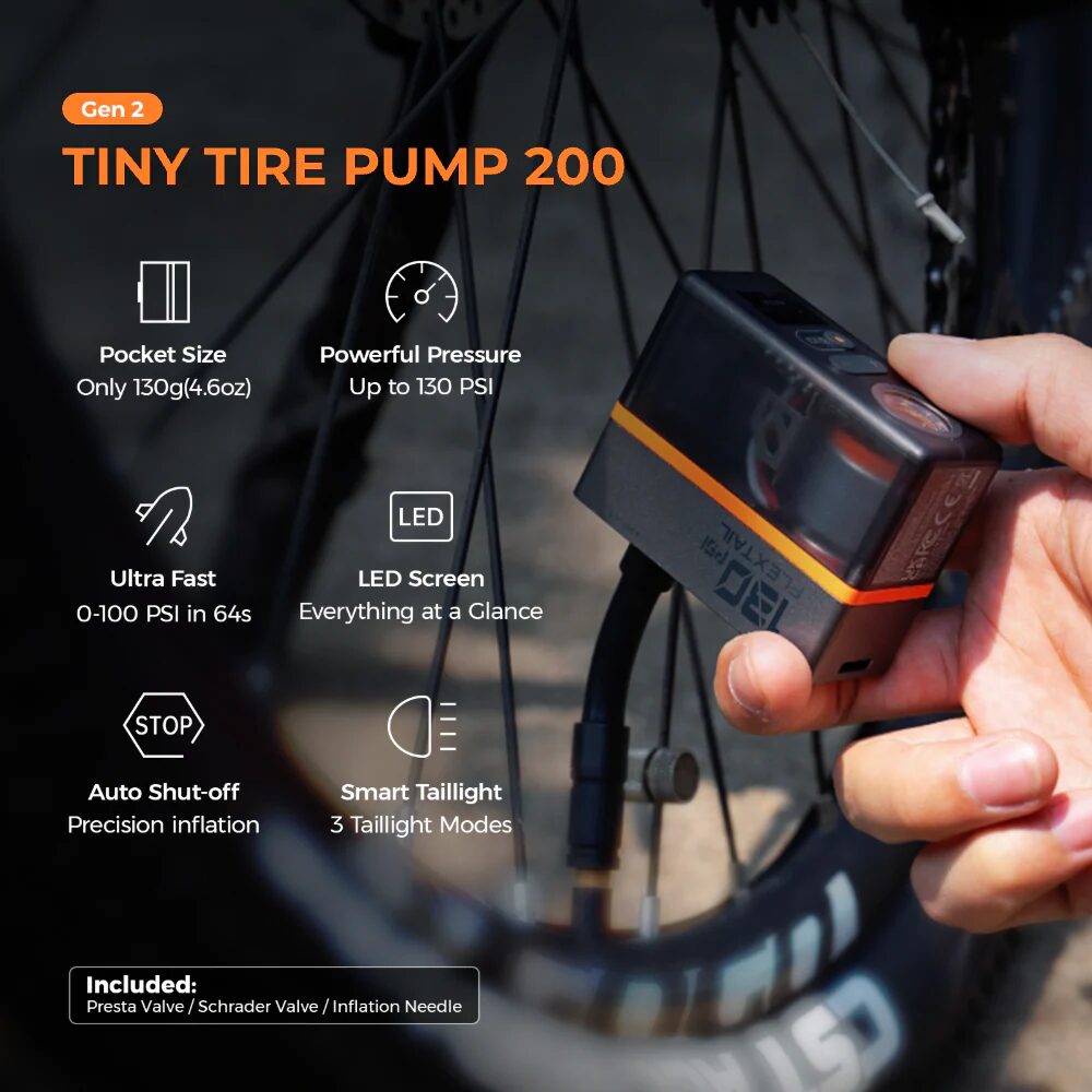 TINY TIRE PUMP 200 MINI BOMBA RECARGABLE FLEXTAIL - Imagen 9