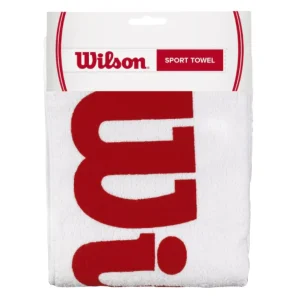 Toalla Wilson Blanca Logo Rojo