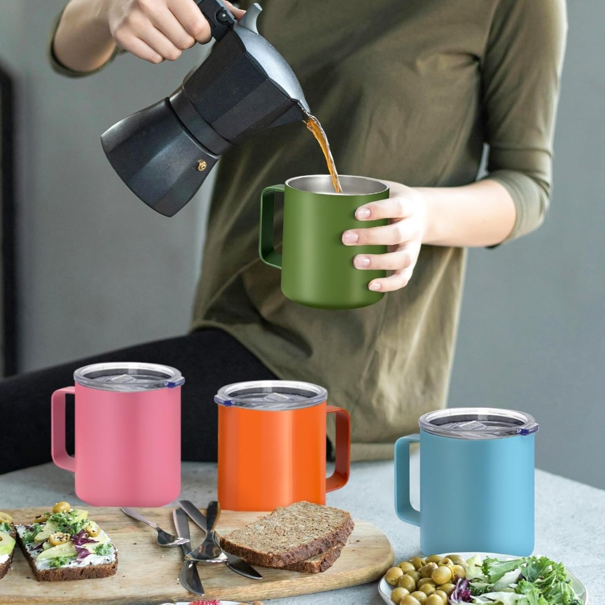 Térmico doble pared acero inoxidable pocillo - Imagen 8