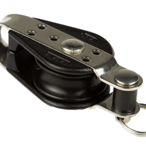 Polea vela ligera con arraigo para cabo de 6 mm