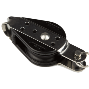 Polea simple con arraigo para cabos de 8 mm