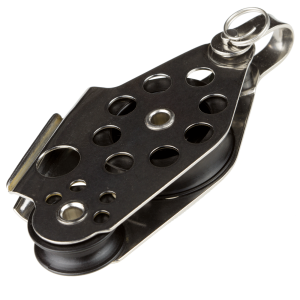 Polea violín con mordaza 38 mm para cabos hasta 8 mm