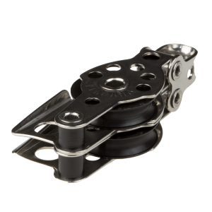 Polea doble con mordaza y arraigo 25 mm para cabos de 6 mm