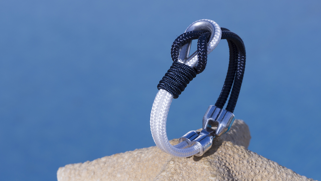 Pulsera marinera hombre azul marino y blanca - Imagen 4