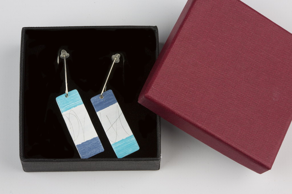 Pendientes Rectangular Azul - Imagen 4