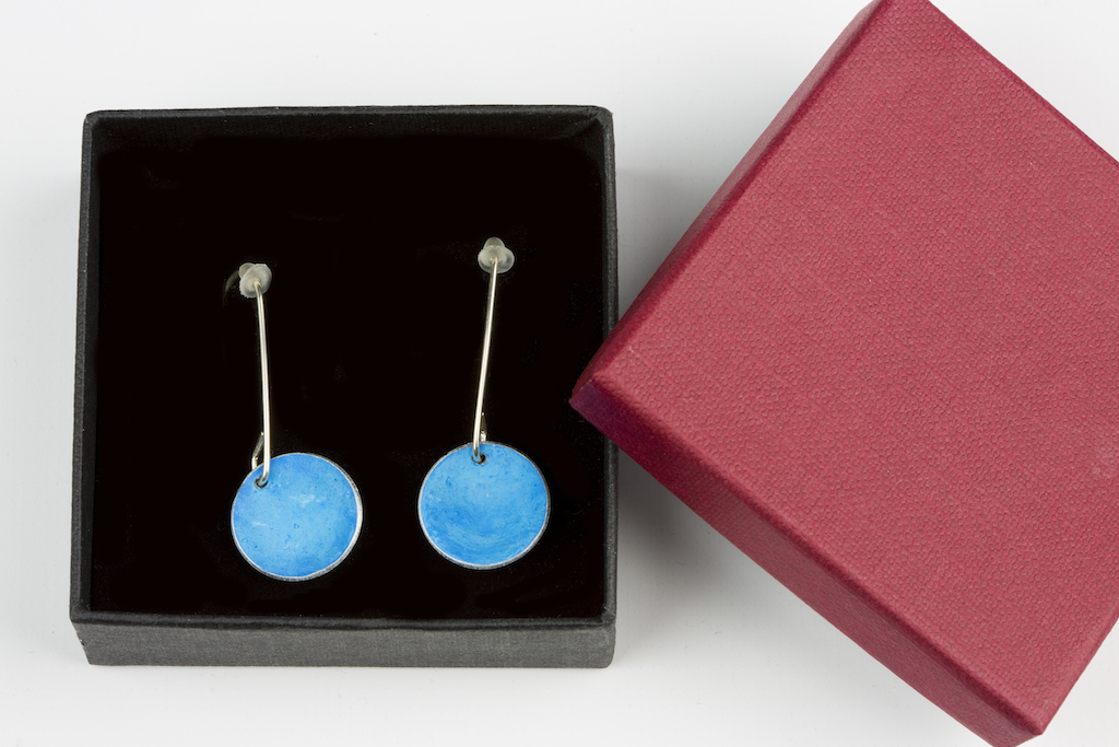 Pendientes Circulo Cian - Imagen 4