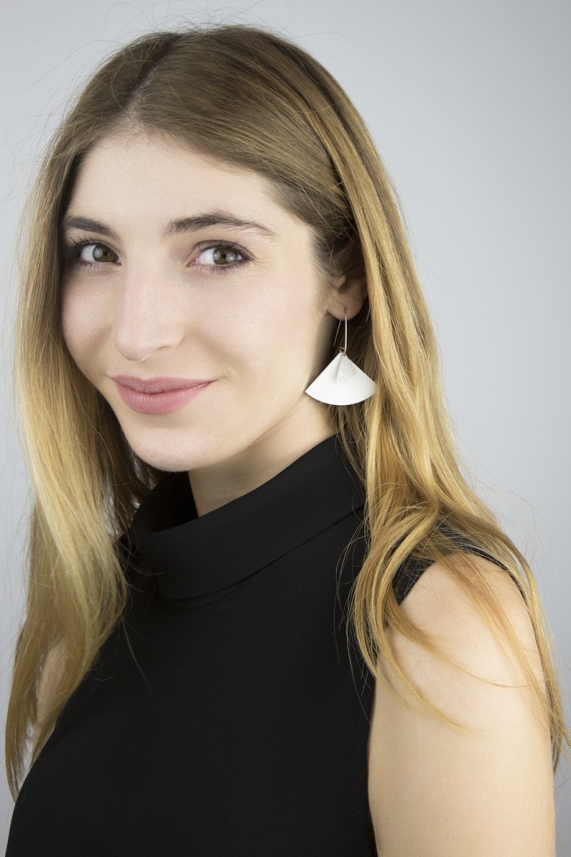 Pendientes Abanico Blanco - Imagen 3