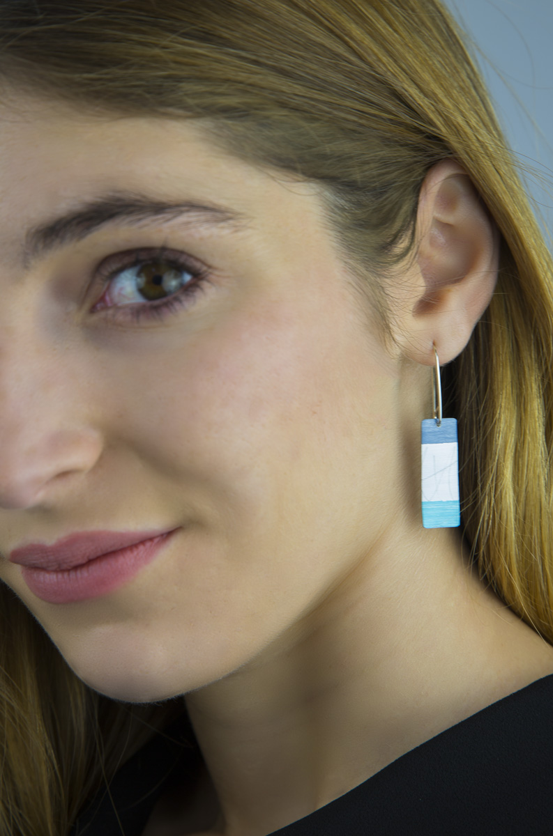 Pendientes Rectangular Azul - Imagen 3