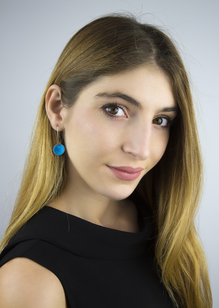 Pendientes Circulo Cian - Imagen 3