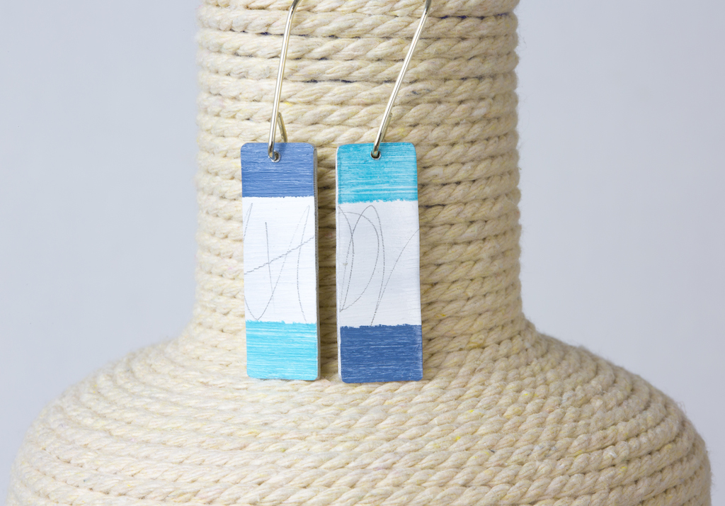 Pendientes Rectangular Azul - Imagen 2