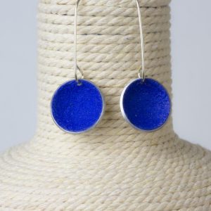 Pendientes Circulo Azul Cobalto