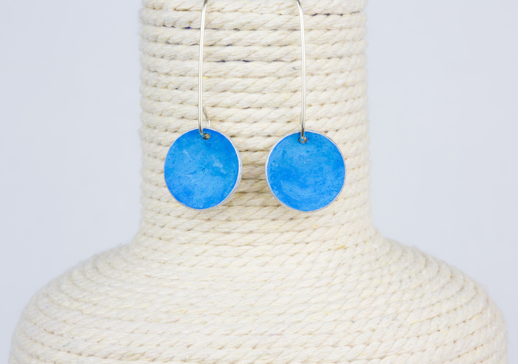 Pendientes Circulo Cian - Imagen 2