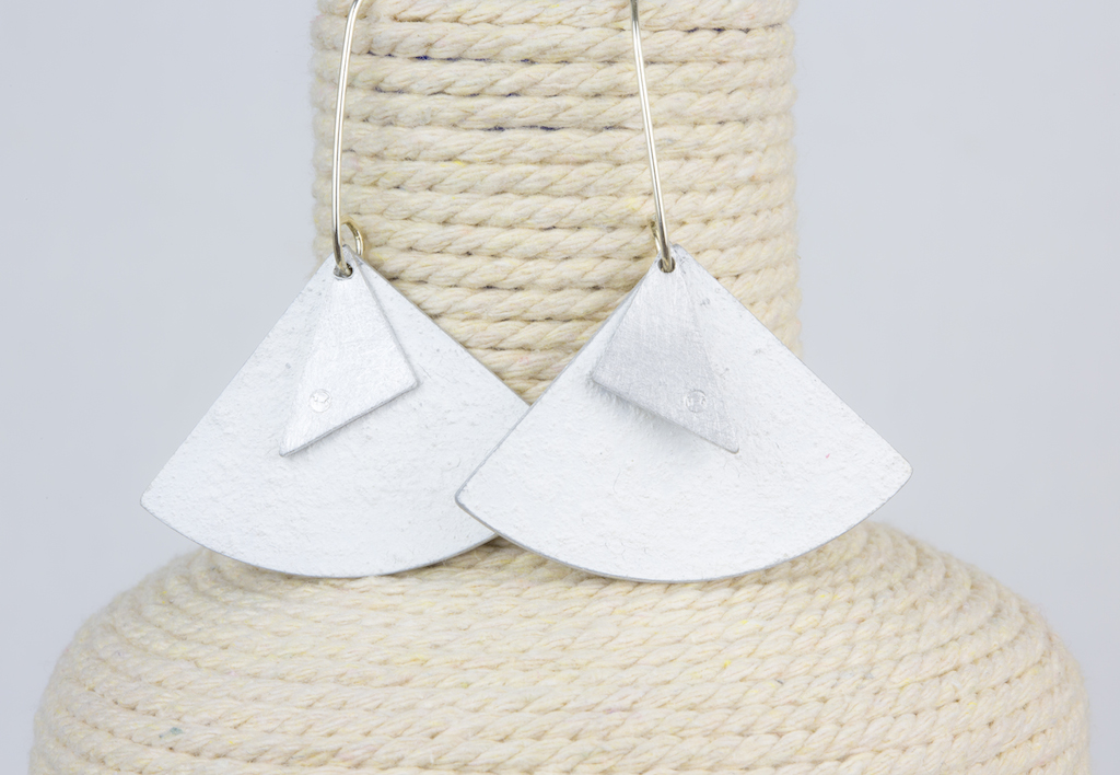 Pendientes Abanico Blanco