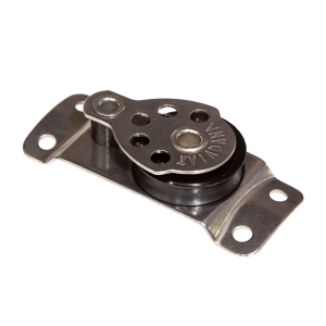 Polea simple en base curva Viadana de 25 mm para cabos de 6 mm