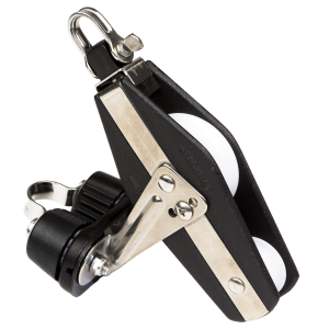 Polea violin con mordaza Viadana para cabos hasta 10 mm