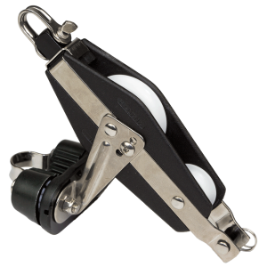 Polea violín con mordaza y arraigo Viadana cabos hasta 10 mm