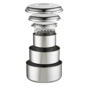 Alpine 4 pot set juego ollas acero inox camping MSR