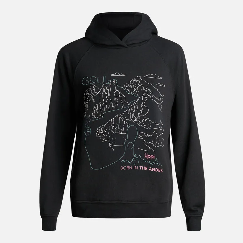 POLERON MUJER INSIGNE HOODY SWEATSHIRT FRONT PRINT LIPPI NEGRO - Imagen 9