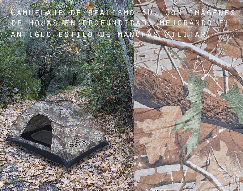 Carpa camuflaje hojas 3D - Imagen 6