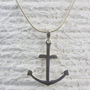 Colgante ancla plata