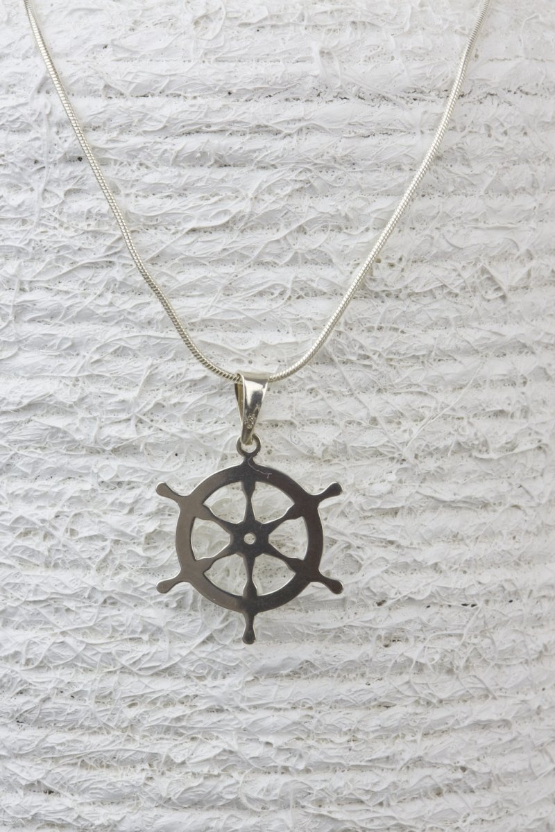 Colgante timón de plata con cadena - Imagen 2