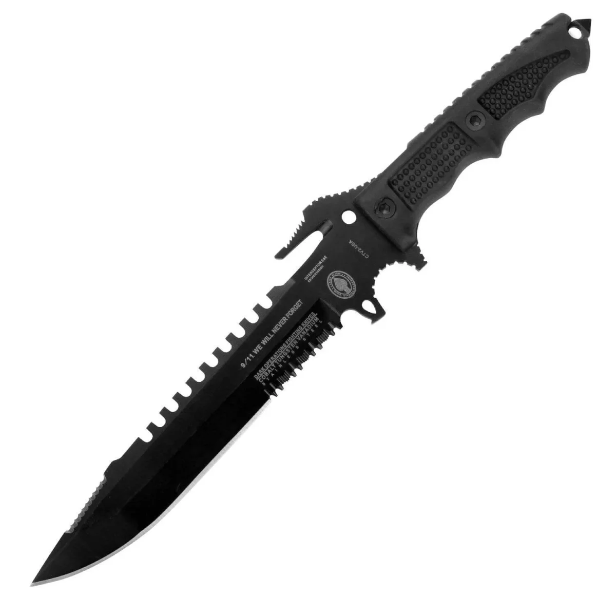 Cuchillo de Supervivencia Táctico de Hoja Fija 35,5 cm con Sierra, Cortacuerdas y Rompevidrios - Imagen 6