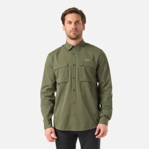 CAMISA HOMBRE ROSSELOT LONG SLEEVE QDRY SHIRT LIPPI VERDE MUSGO