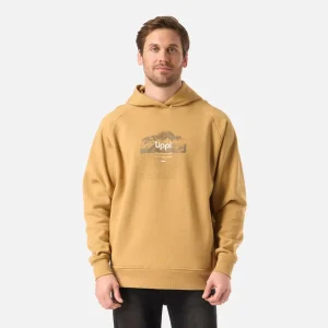POLERON HOMBRE INSIGNE HOODY SWEATSHIRT FRONT PRINT LIPPI CAMEL